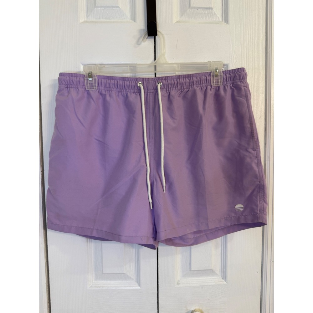 ✨New Look Swim Trunks Lavender Purple‎ Drawstring Short Swim Shorts Mens XL